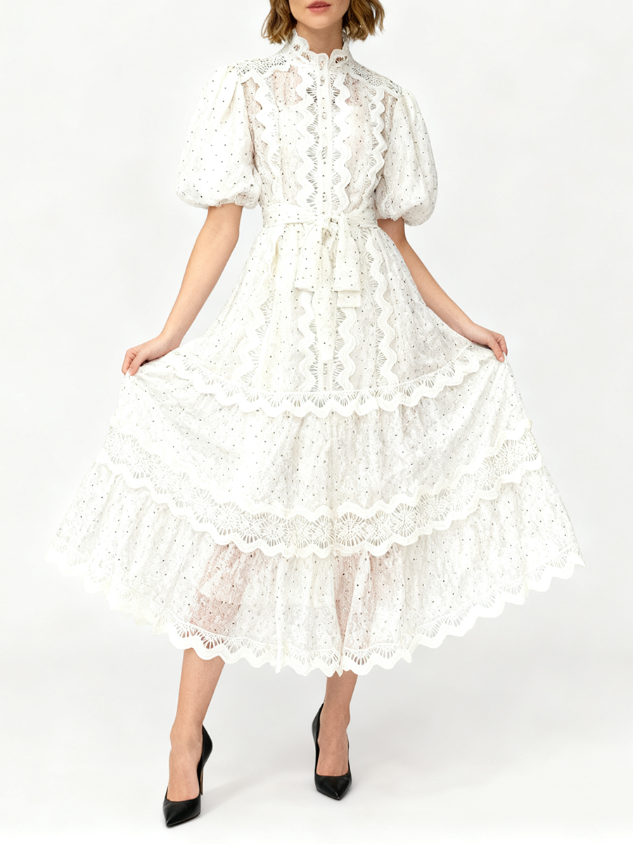 TWOTWINSTYLE Dot Print Sheer D - مراجعة Linen Dress Wrap وسعره
