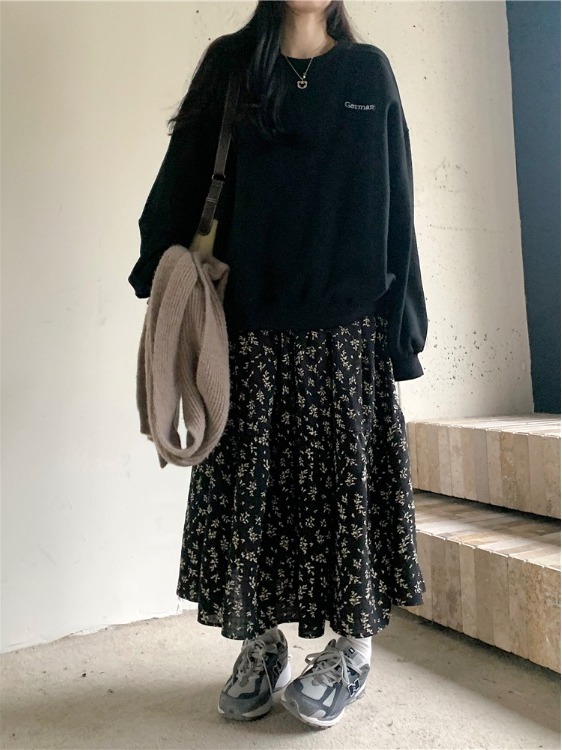 plus Size Women's High Waist F - مراجعة Midi Skirt Floral وسعره