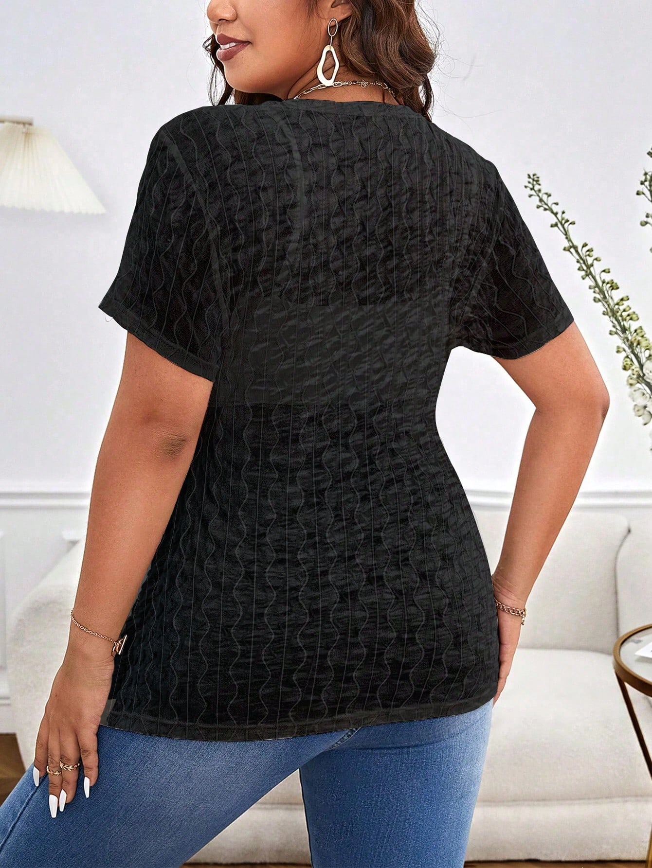 Spring Summer Plus Size Women  - مراجعة Kimono Sheer Floral وسعره