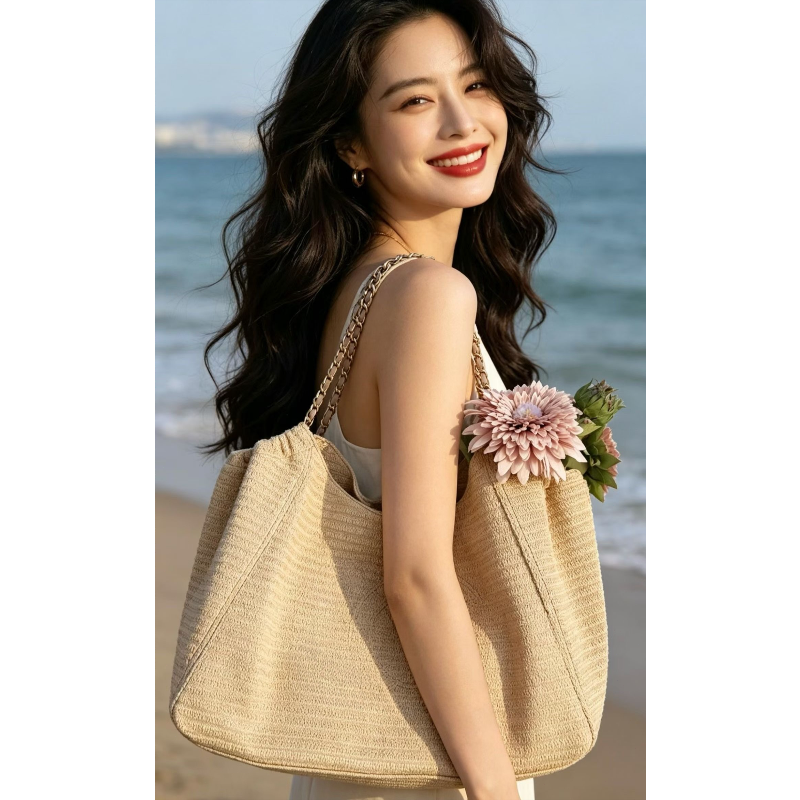 Chain Raffia 2026 Summer Beach - مراجعة Tote Bag Beach وسعره