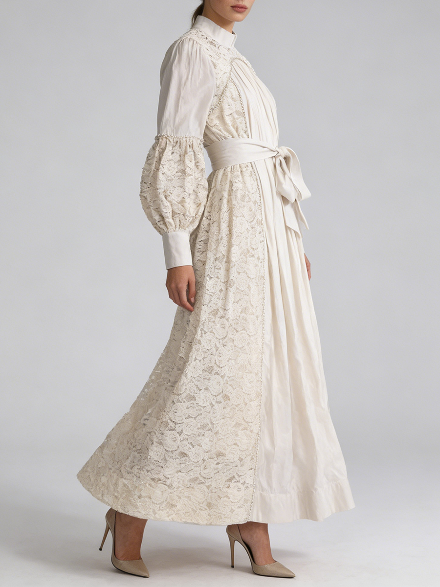 TWOTWINSTYLE Solid Patchwork L - مراجعة Linen Dress Wrap وسعره