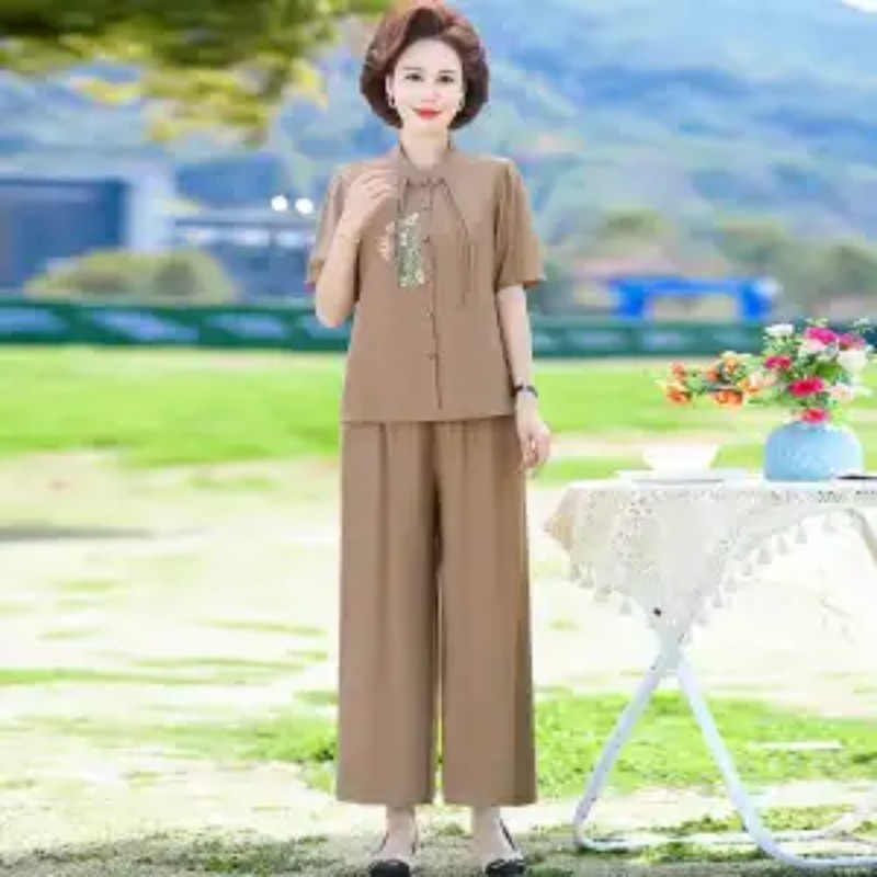 Women's Chinese Style Embroide - مراجعة Linen Pant Wide وسعره