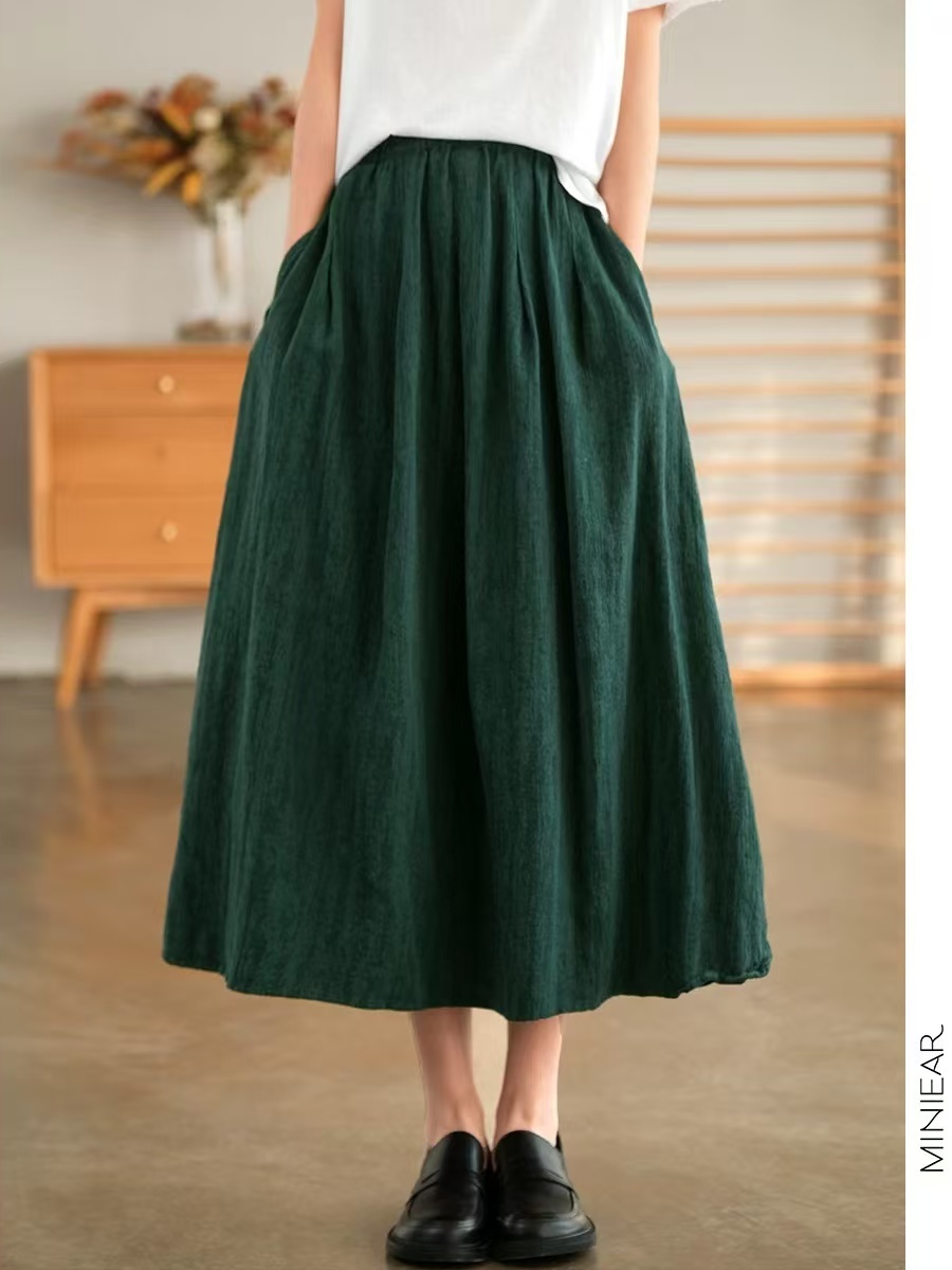 New 2025 Autumn Pure Color Flo - مراجعة Midi Skirt Floral وسعره
