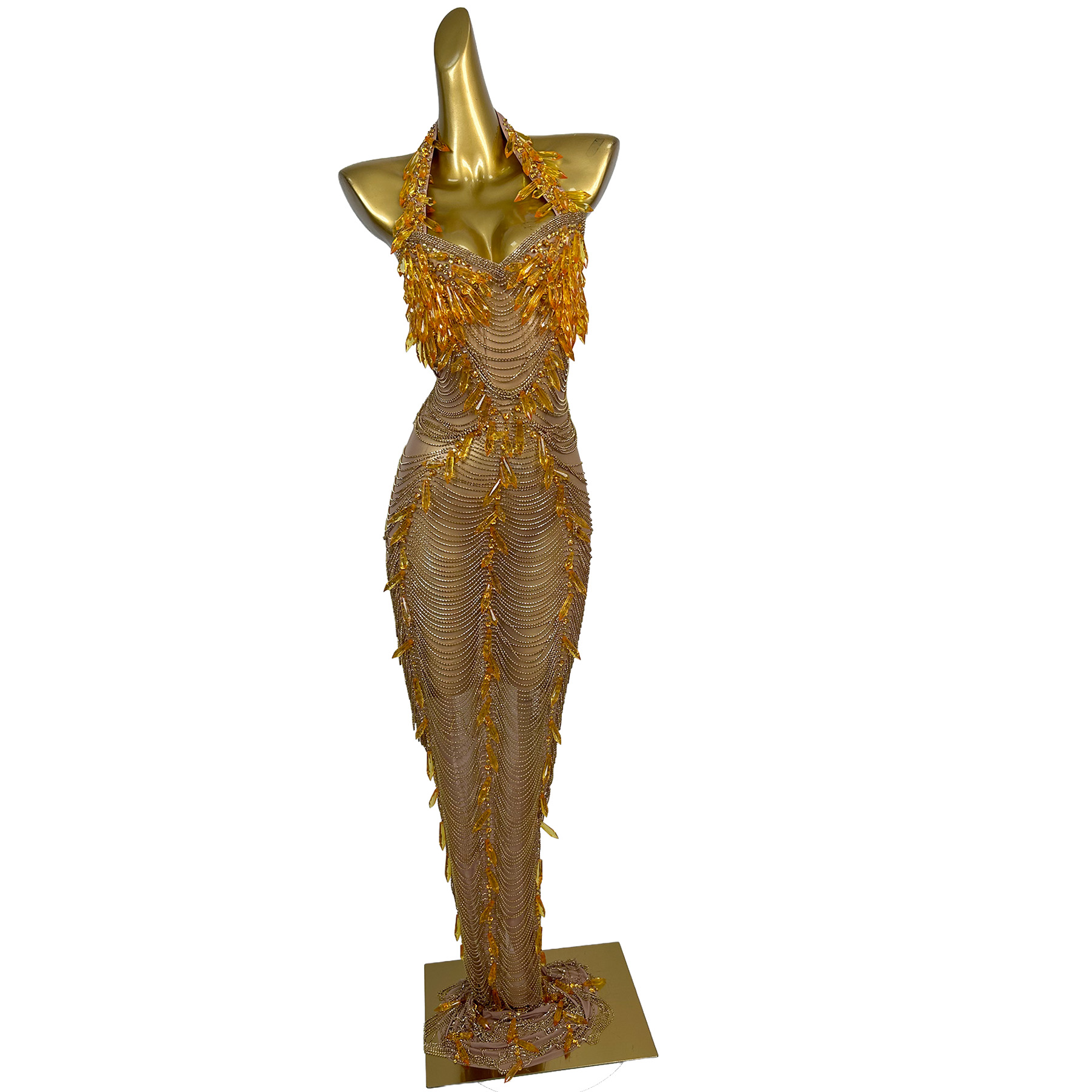 Ailisi Women Luxury Gold Cryst - مراجعة Maxi Dress Halter وسعره
