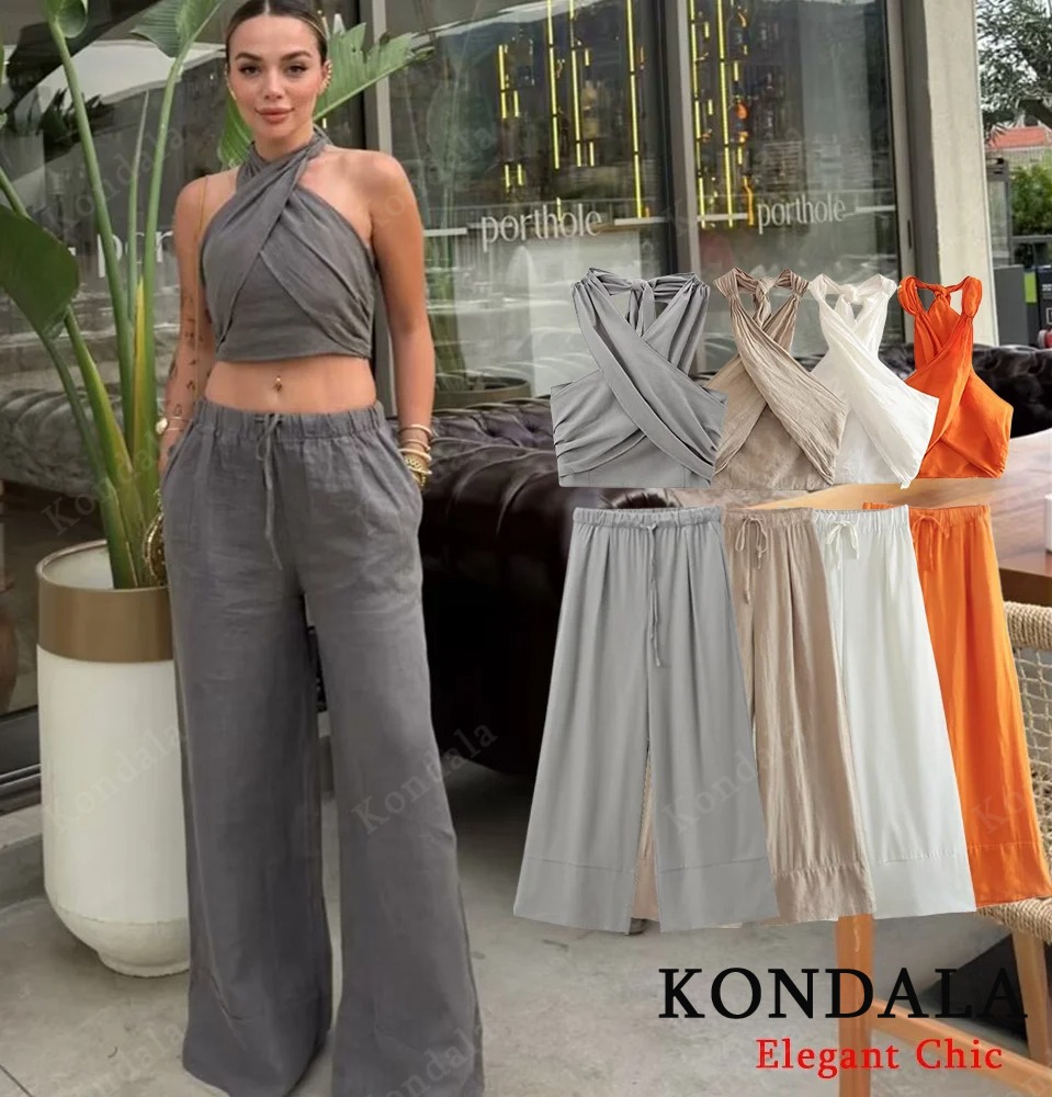 KONDALA Sexy Casual Crossover  - مراجعة Linen Pant Wide وسعره
