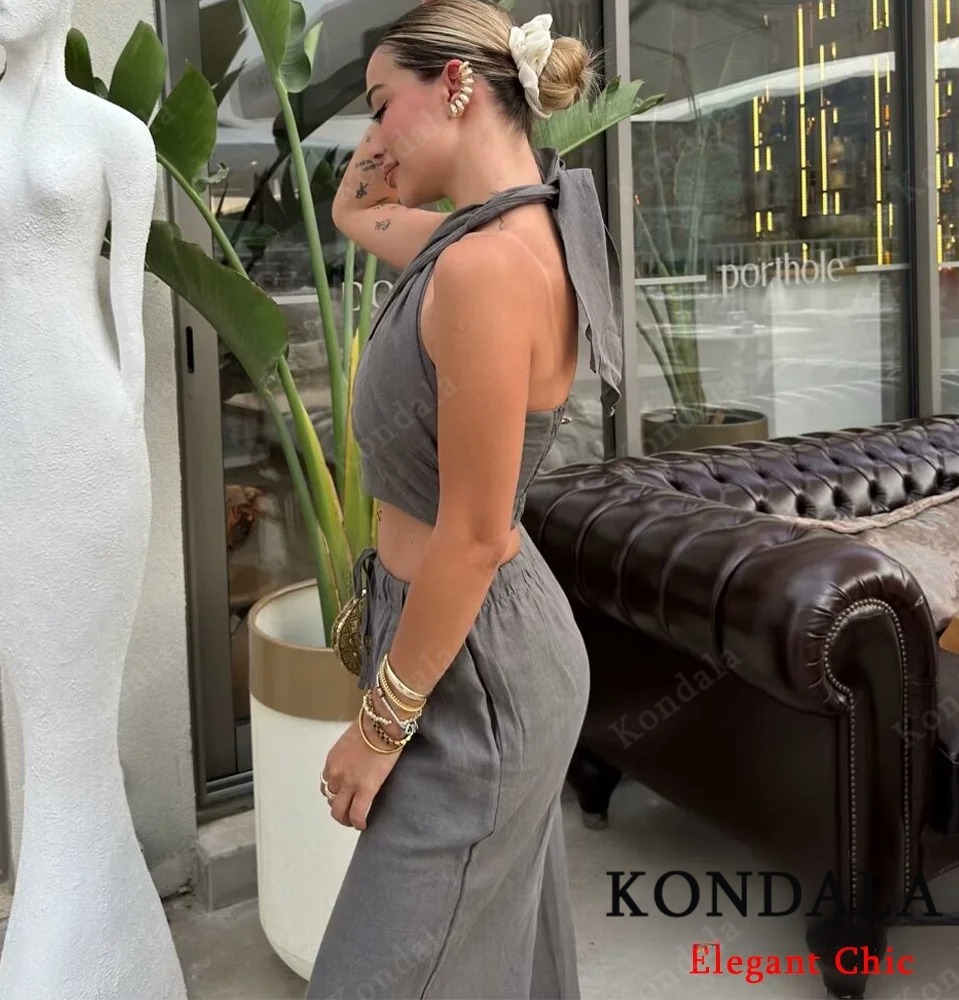 KONDALA Sexy Casual Crossover  - مراجعة Linen Pant Wide وسعره