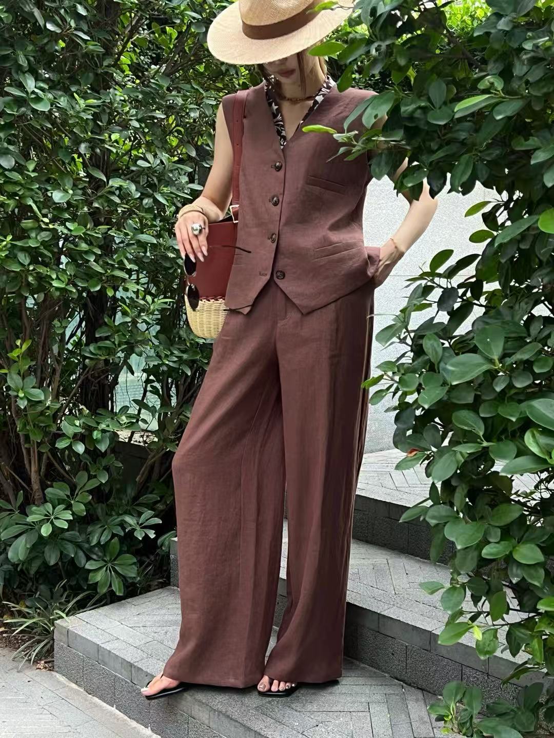Old Man Qian's linen casual tw - مراجعة Linen Pant Wide وسعره