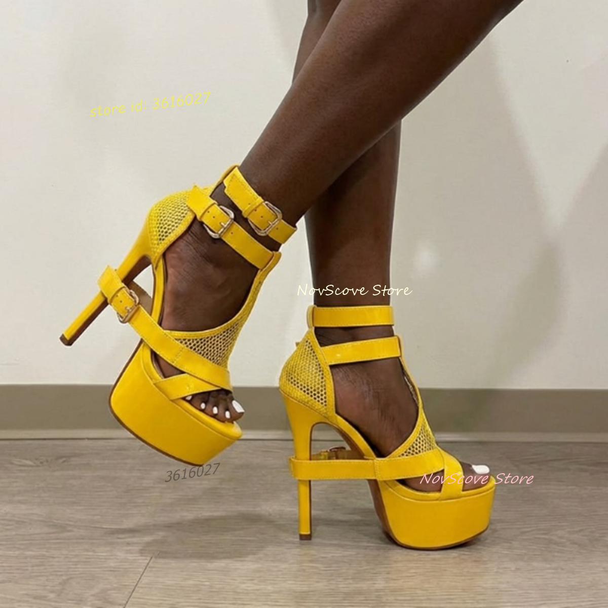Yellow Open Toe Strappy Sandal - مراجعة Sandal Strappy Heeled وسعره