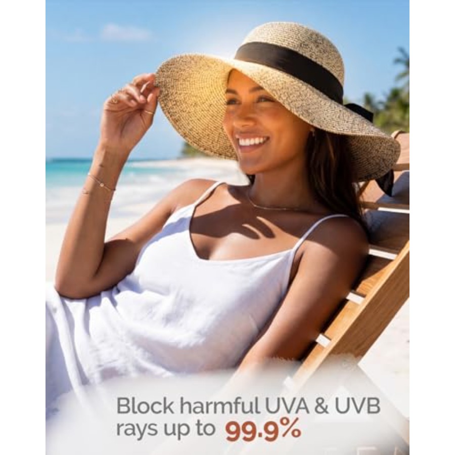 Hat Hut Wide Brim Beach Sun Ha - مراجعة Hat Floppy Wide وسعره