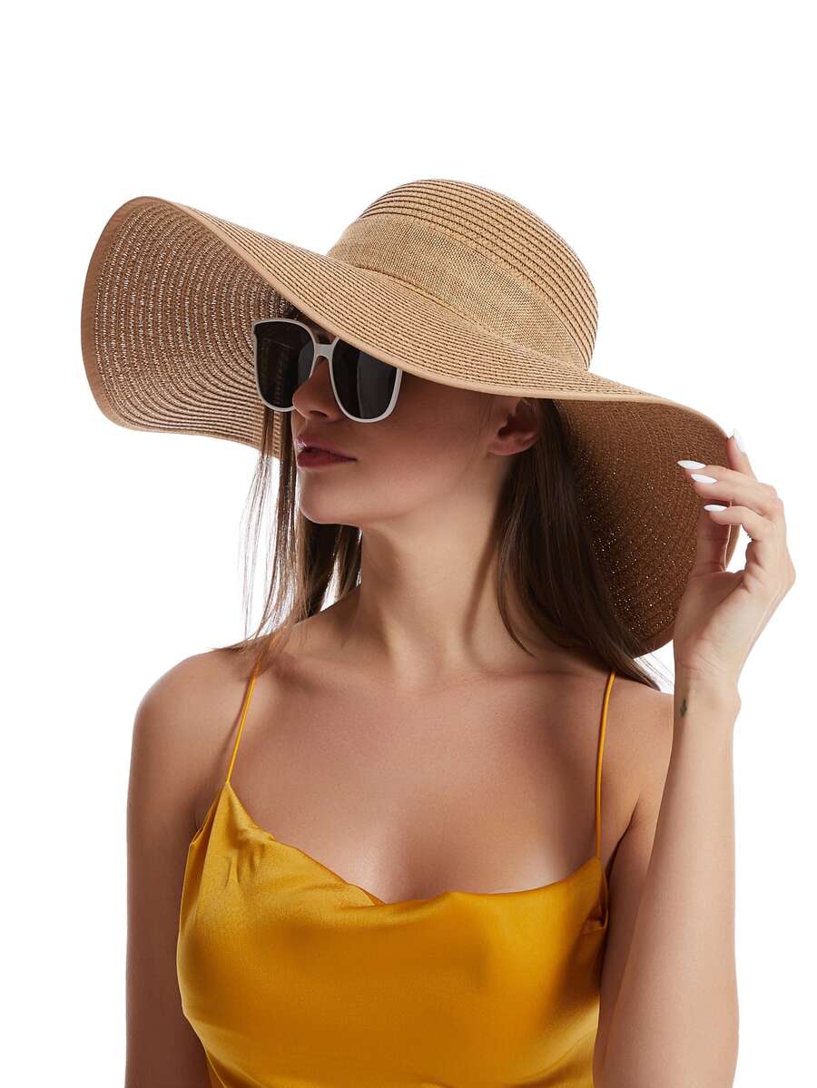 Womens Wide Brim Floppy Straw  - مراجعة Hat Floppy Wide وسعره