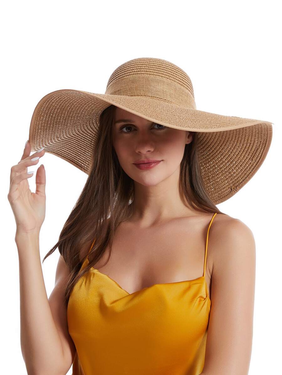 Womens Wide Brim Floppy Straw  - مراجعة Hat Floppy Wide وسعره