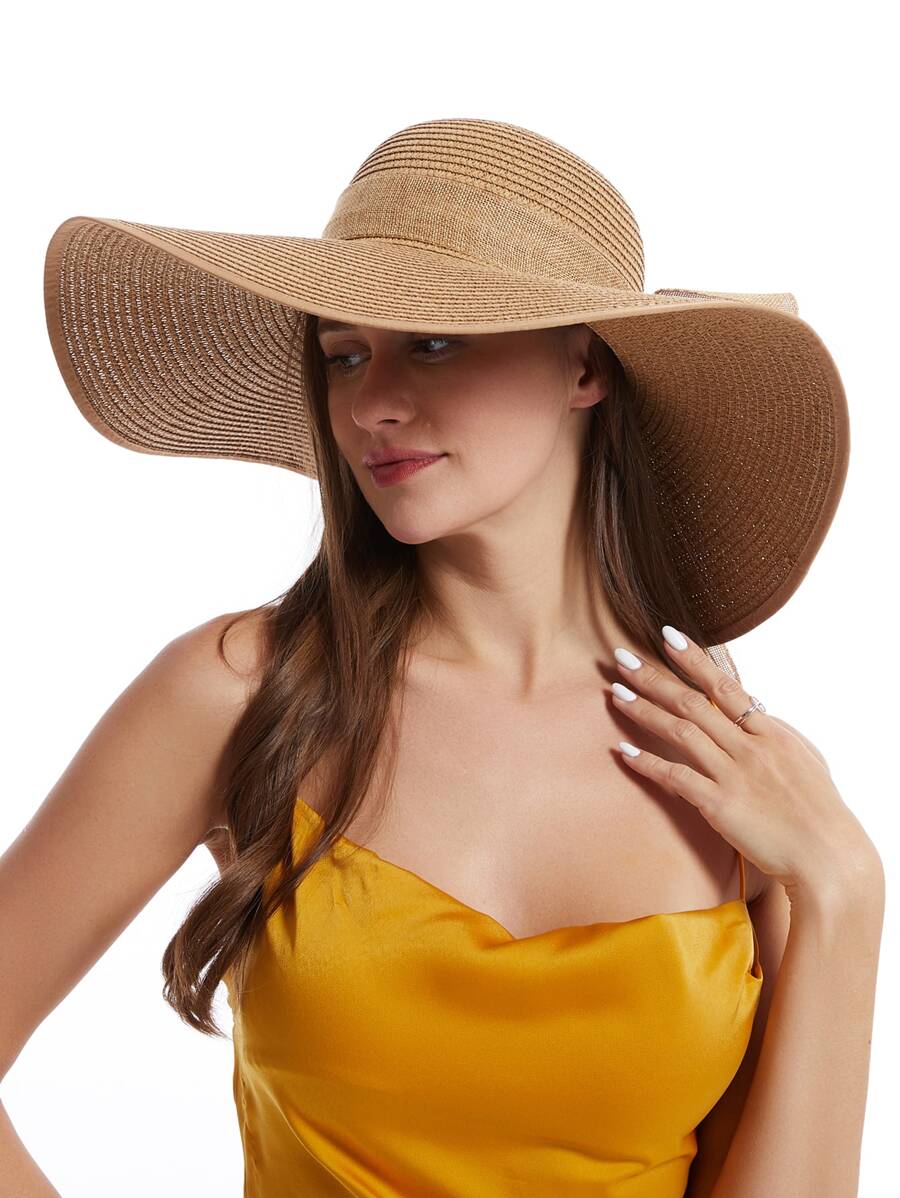 Womens Wide Brim Floppy Straw  - مراجعة Hat Floppy Wide وسعره