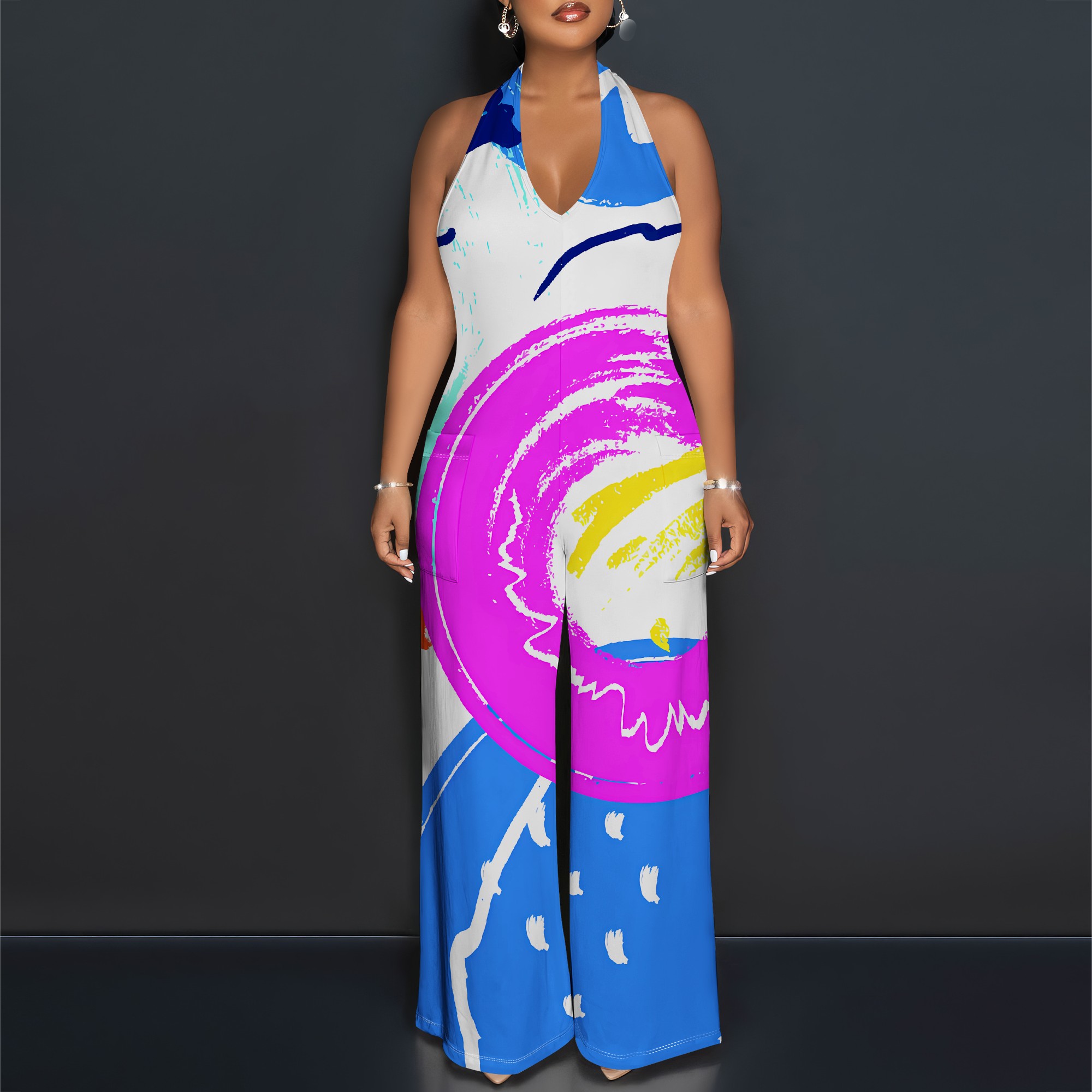 Bold Abstract Brushstroke Halt - مراجعة Maxi Dress Halter وسعره