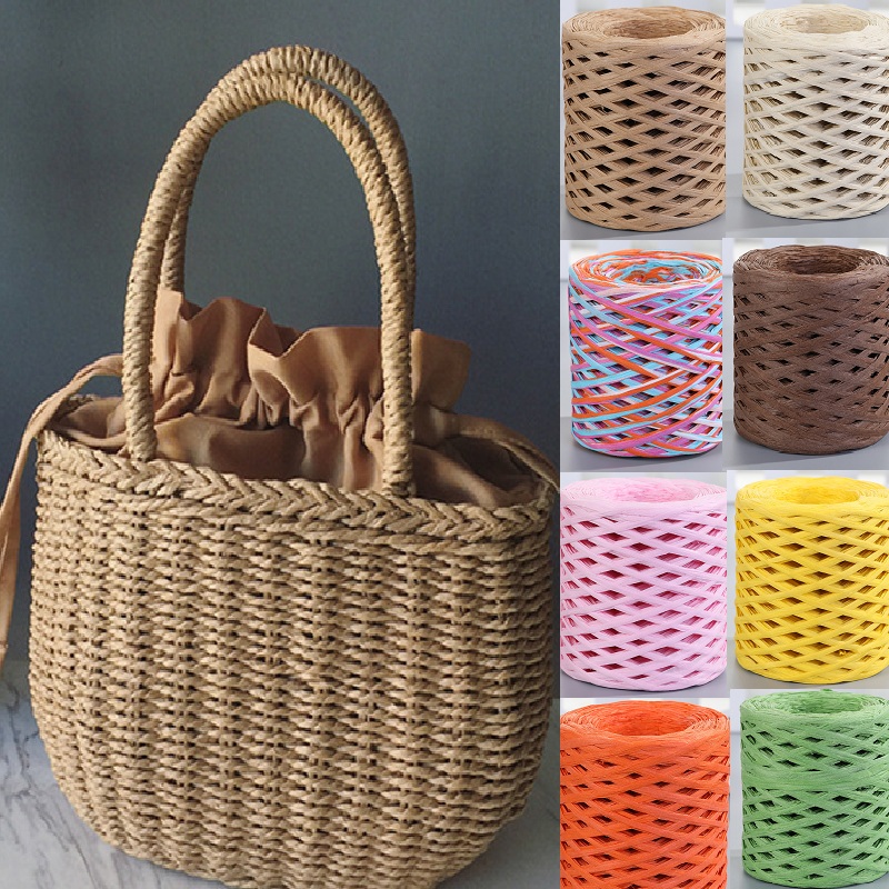 200m Natural Raffia Straw Yarn - مراجعة Crochet Bag Raffia وسعره