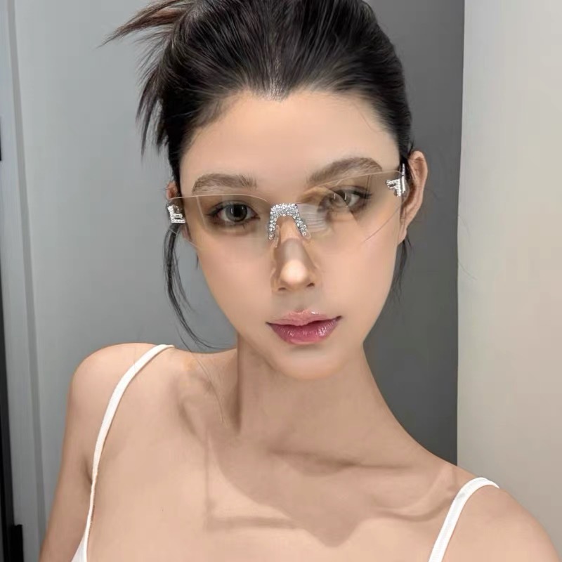 Women's Sexy Cat Eye Rimless R - مراجعة Sunglasses Cat Eye وسعره