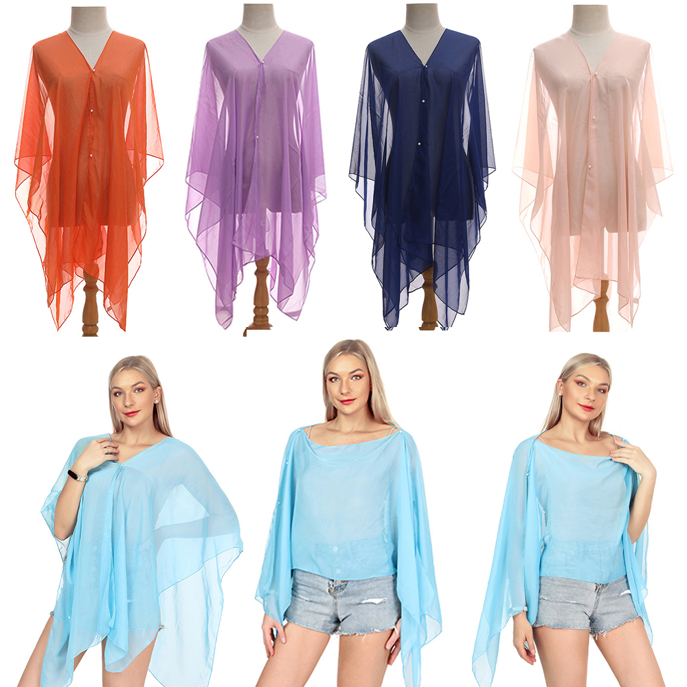 Fashion Solid color Shawl Scar - مراجعة Cover Up Kaftan وسعره