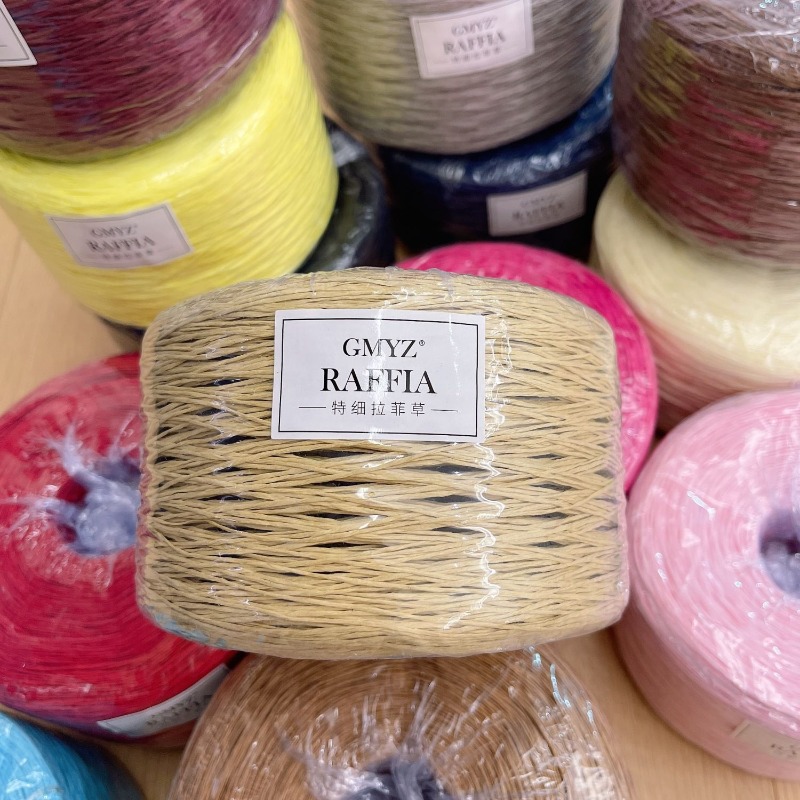 250g/pcs Thin Flat Raffia Yarn - مراجعة Crochet Bag Raffia وسعره