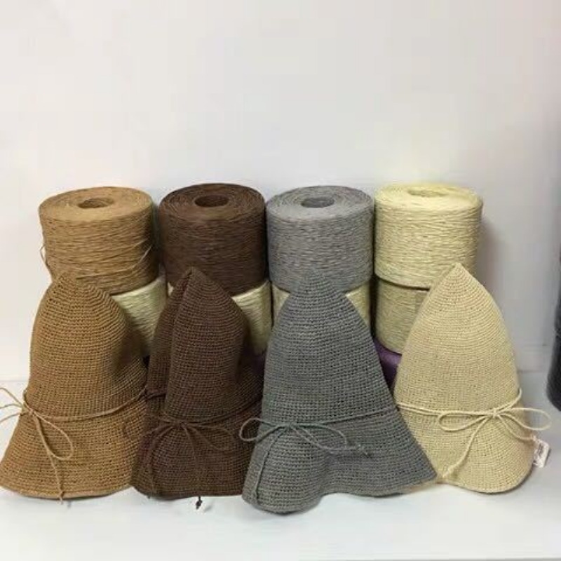 250g/pcs Thin Flat Raffia Yarn - مراجعة Crochet Bag Raffia وسعره