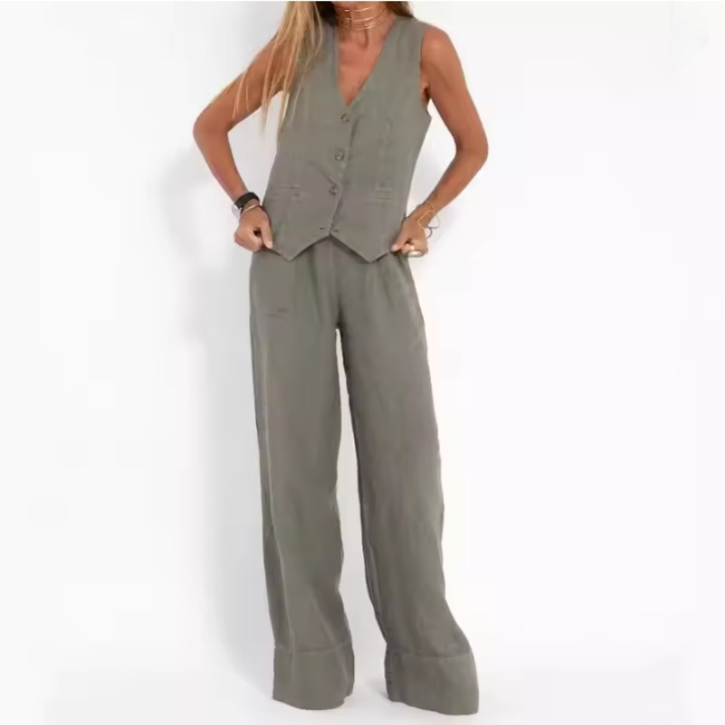 Womens Cotton Linen 2 Piece Se - مراجعة Linen Pant Wide وسعره