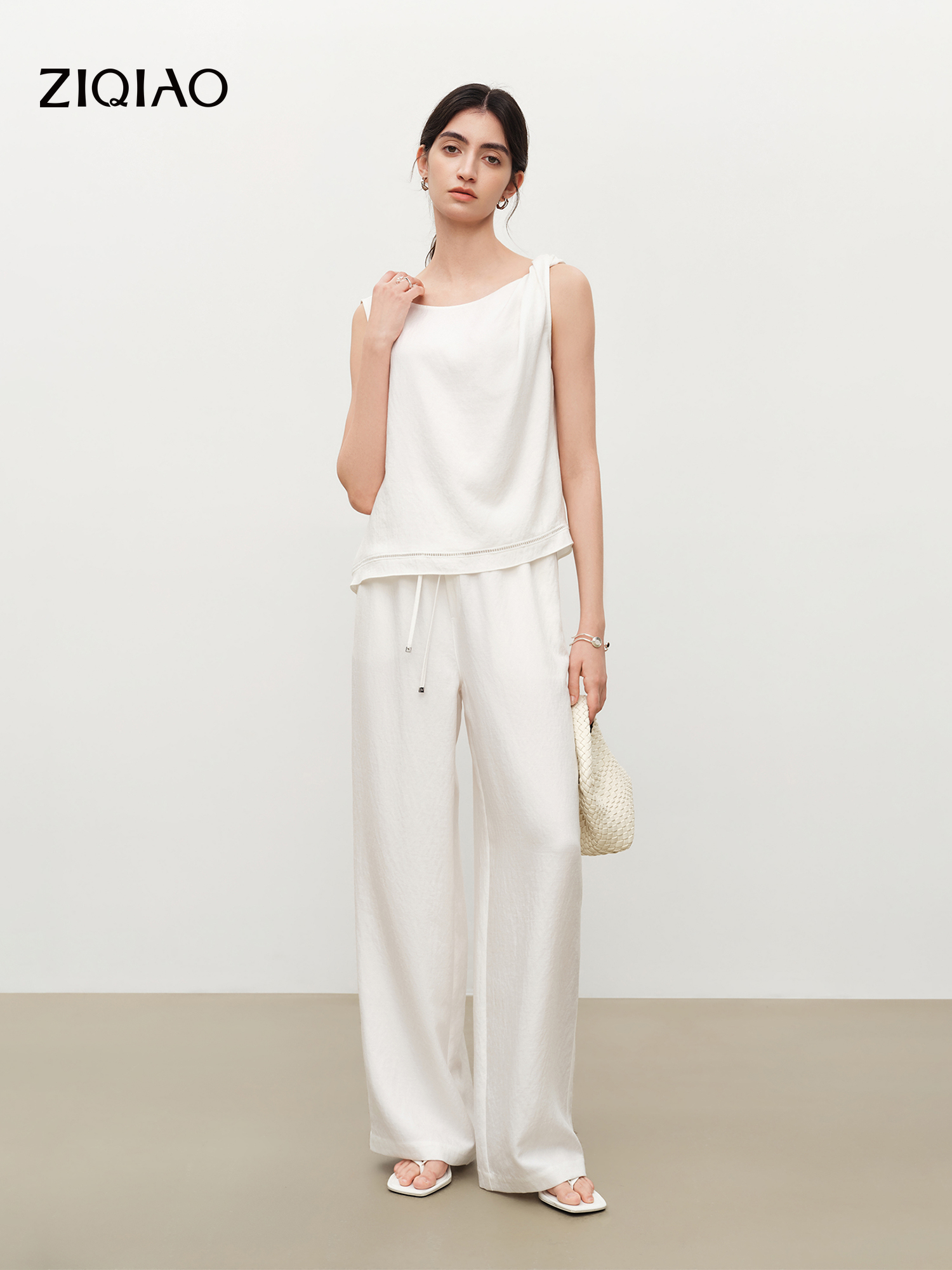 ZIQIAO Relaxed Old Money Style - مراجعة Linen Pant Wide وسعره