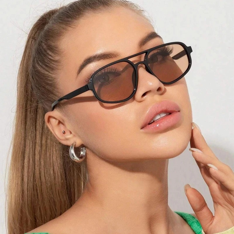 New Retro Double Bridge Sungla - مراجعة Sunglasses Cat Eye وسعره
