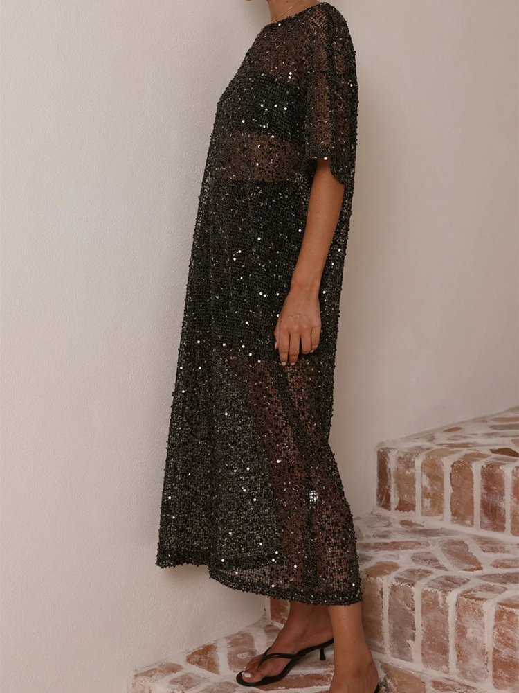 Female O-neck Loose Summer Lon - مراجعة Cover Up Kaftan وسعره