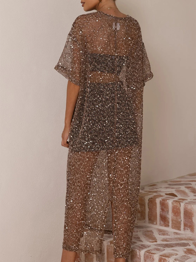 Female O-neck Loose Summer Lon - مراجعة Cover Up Kaftan وسعره