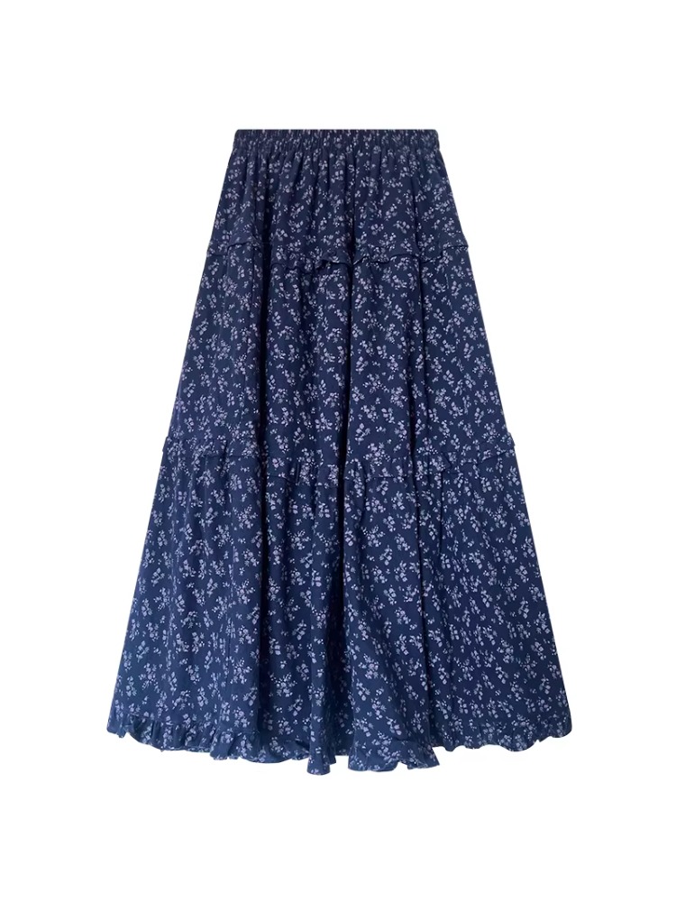 plus Size Women's High Waist F - مراجعة Midi Skirt Floral وسعره