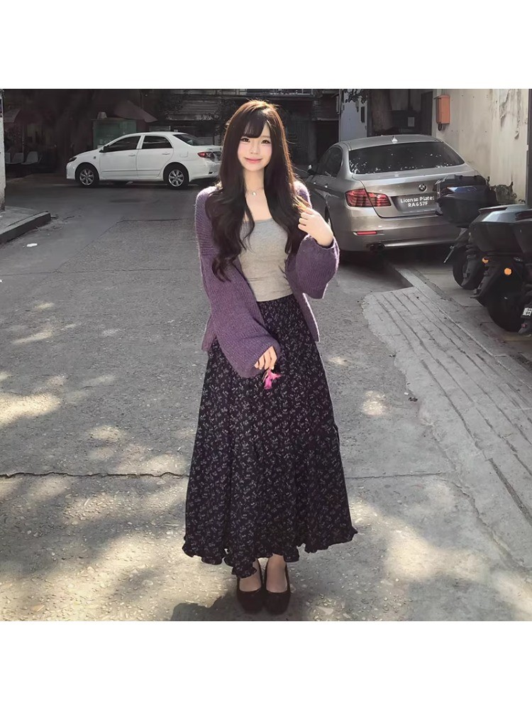 plus Size Women's High Waist F - مراجعة Midi Skirt Floral وسعره