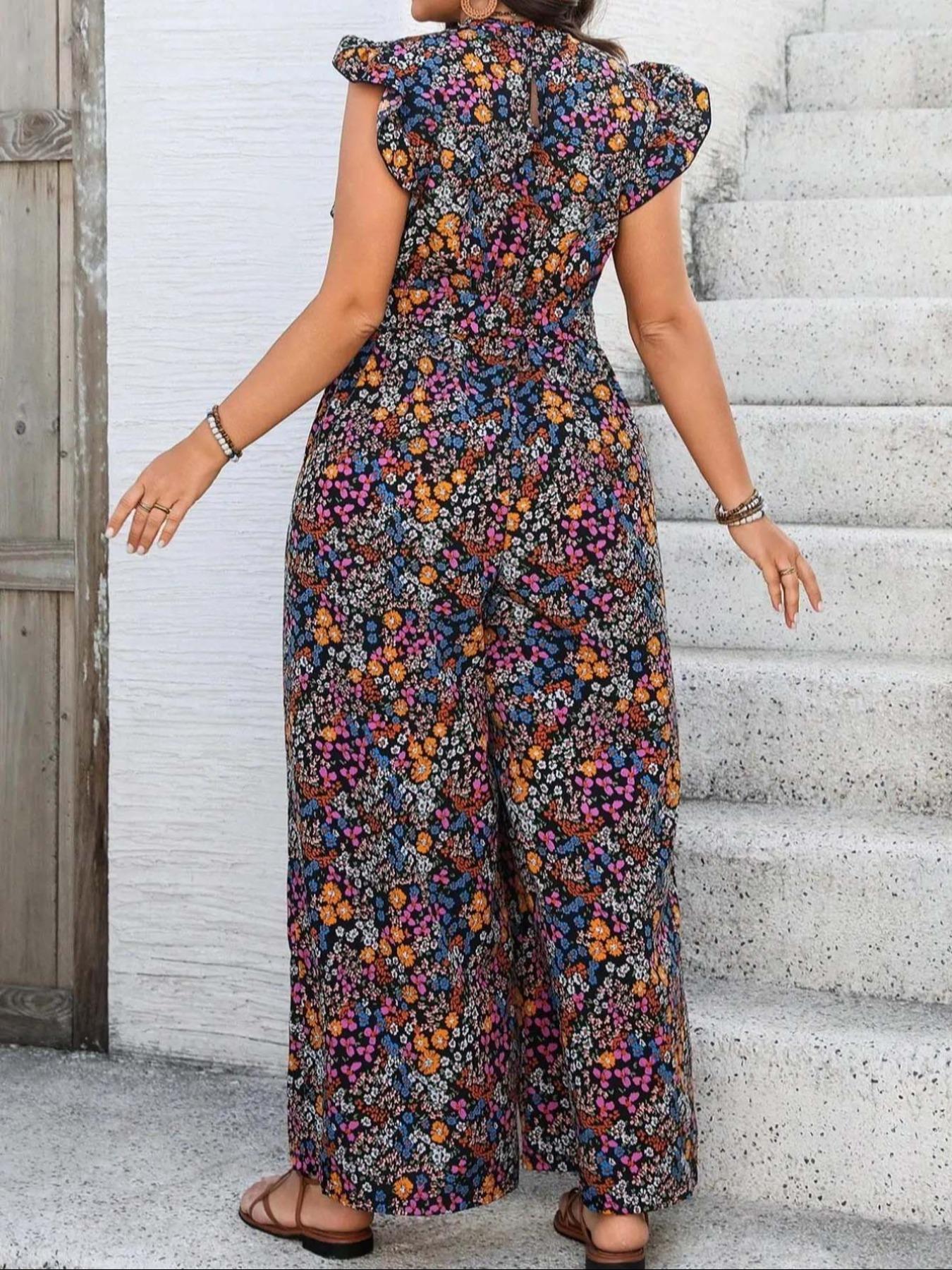 【Plus Size】 Floral Print Tie S - مراجعة Romper Floral Print وسعره