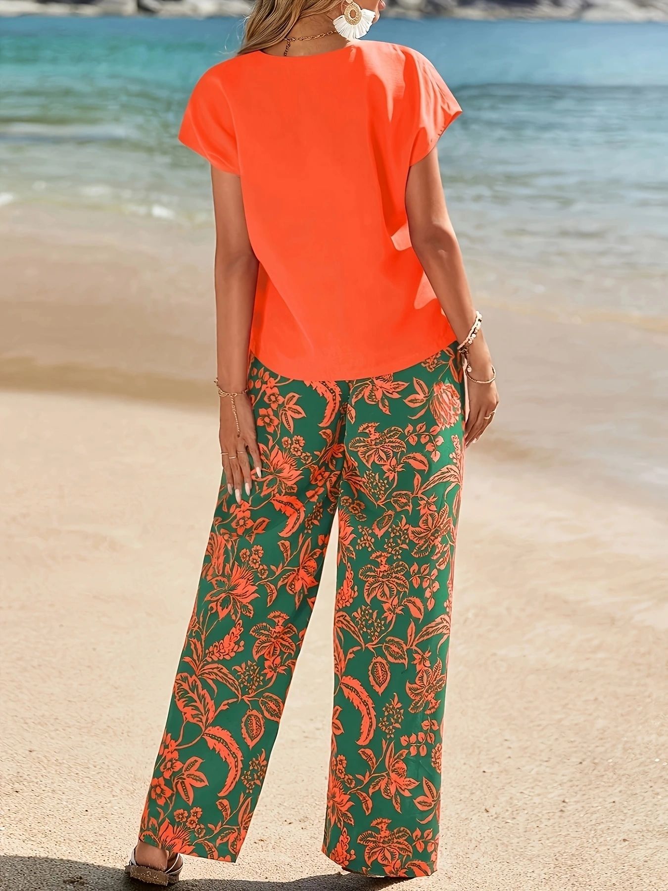 2026 Summer Women 2 Piece Outf - مراجعة Romper Floral Print وسعره