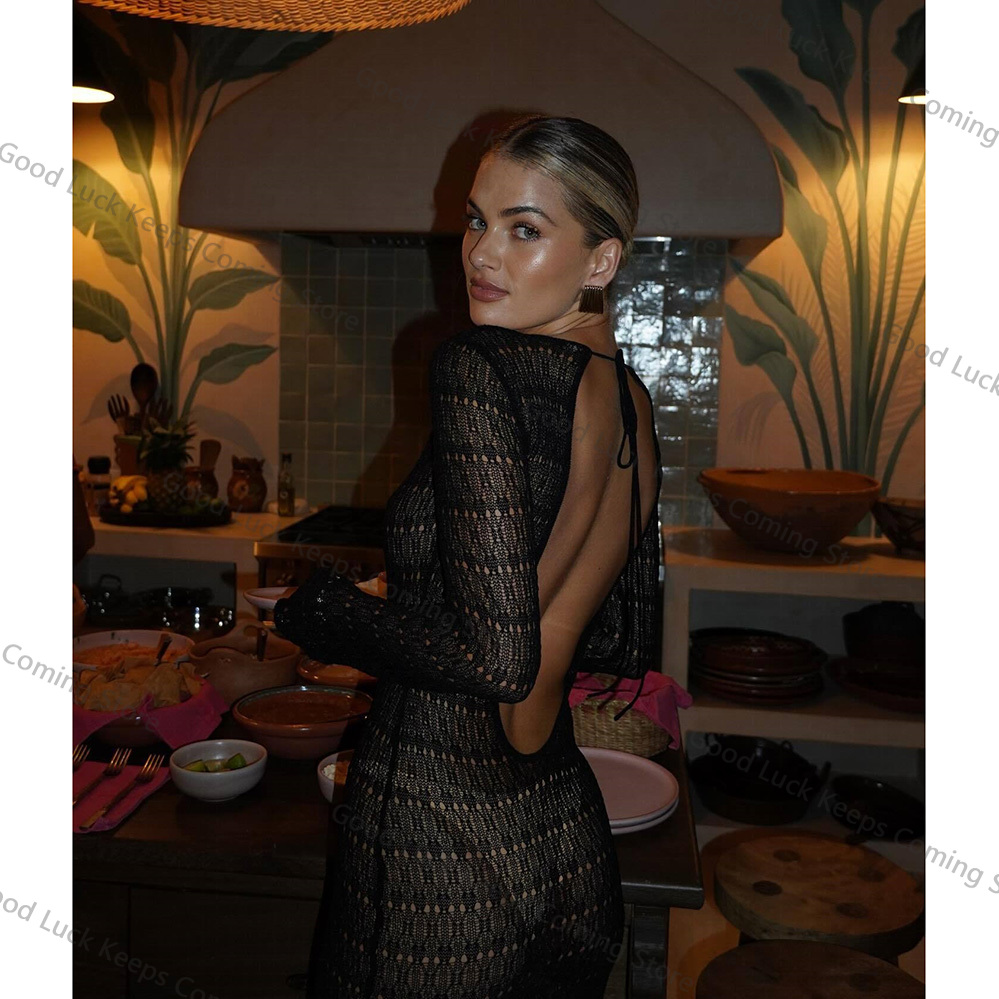 2025 Knitted Dress Backless Co - مراجعة Cover Up Kaftan وسعره